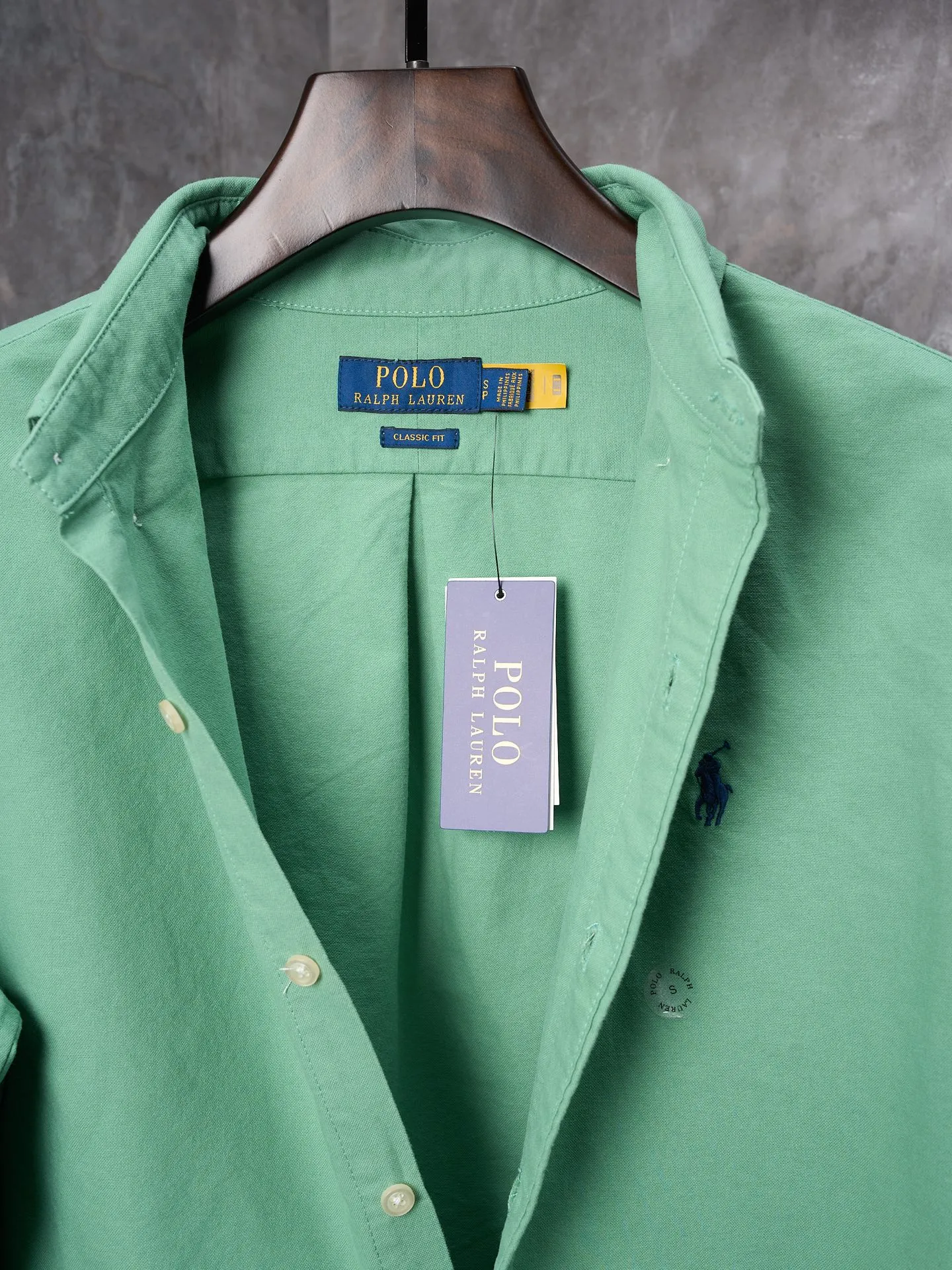 P340 Actual hanging auction】Ralph Lauren/Ralph Lauren couples must-have solid color pony embroidered cotton long-sleeved shirt [Ready stock] XS S M L XL
